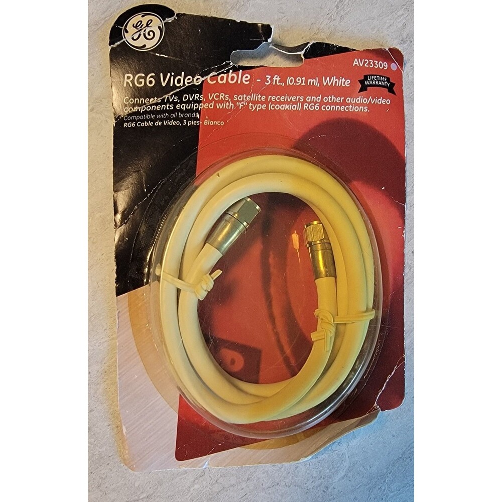 GE 3ft RG6 Coax Cable - Yellow
